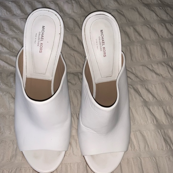 Michael Michael Kors made in Italy white high heels slides size 39 - Picture 2 of 13